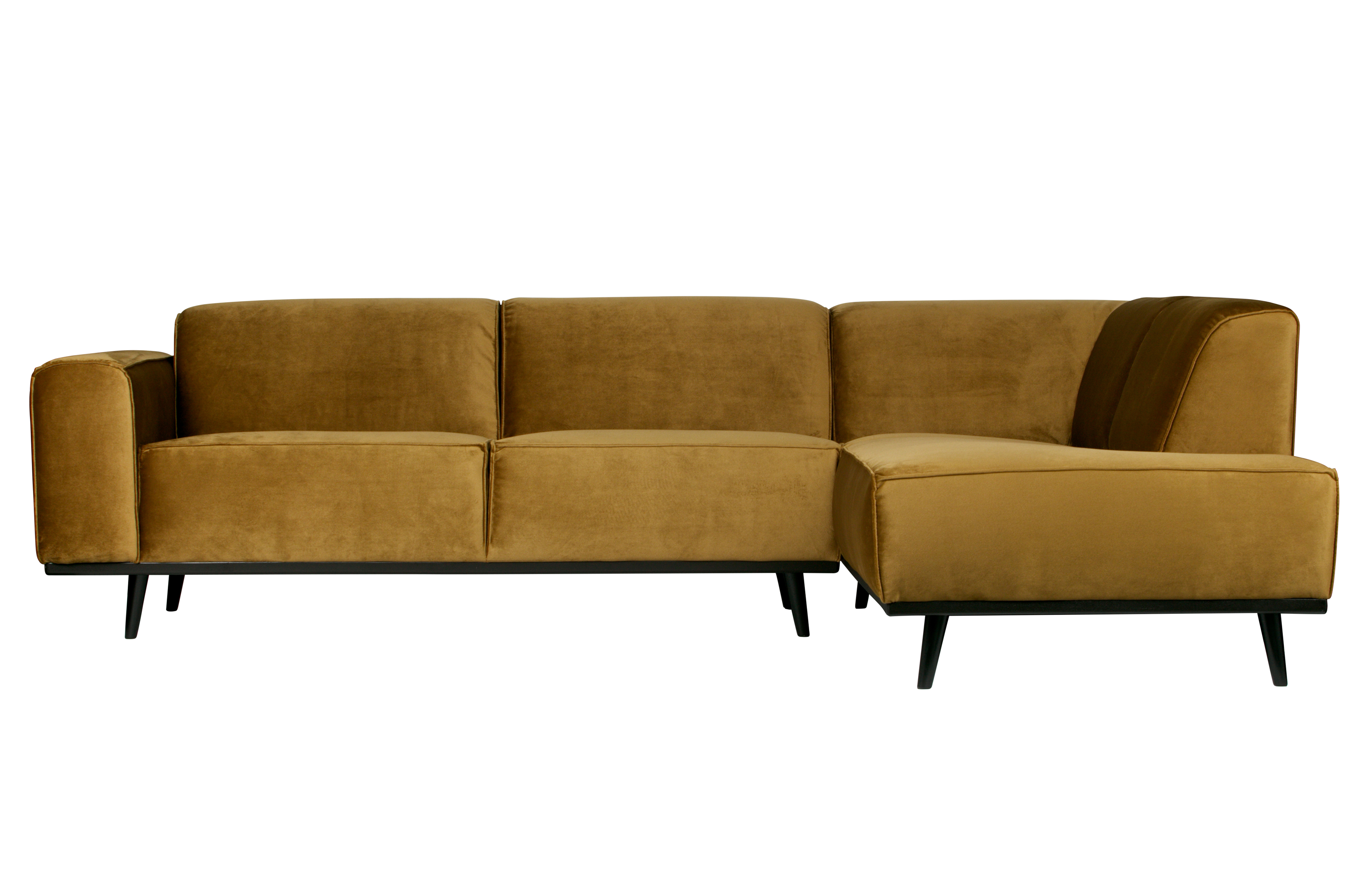 Ecksofa Statement Samt honiggelb Longchair Rechts