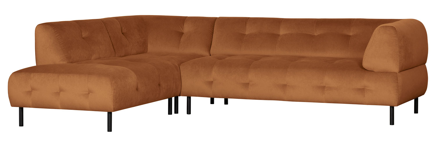 woood Lloyd Ecksofa links washed Velvet Samt zimtfarben