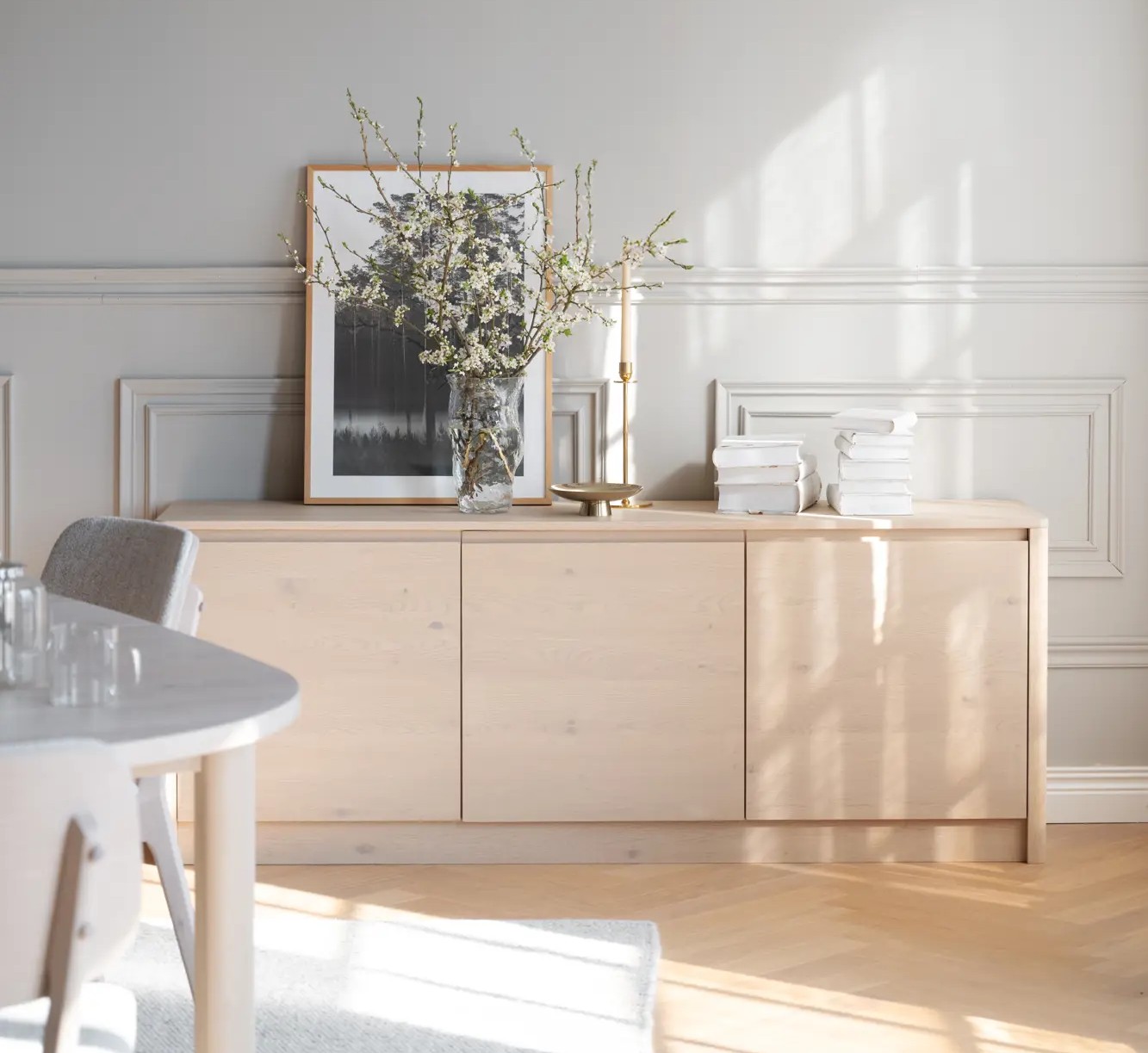 Sideboard Wilstone 180 cm mit 3 Türen Eiche hell Kommode