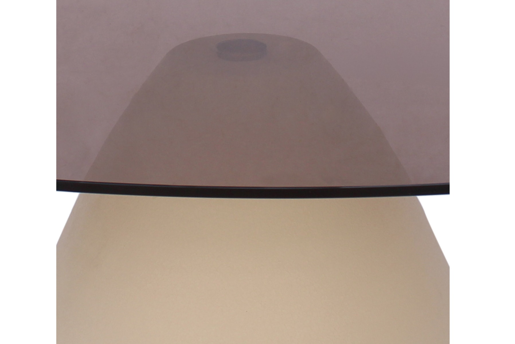 Couchtisch Mylon 100 x 65 cm Metall cremeweiß Glas Anstelltisch