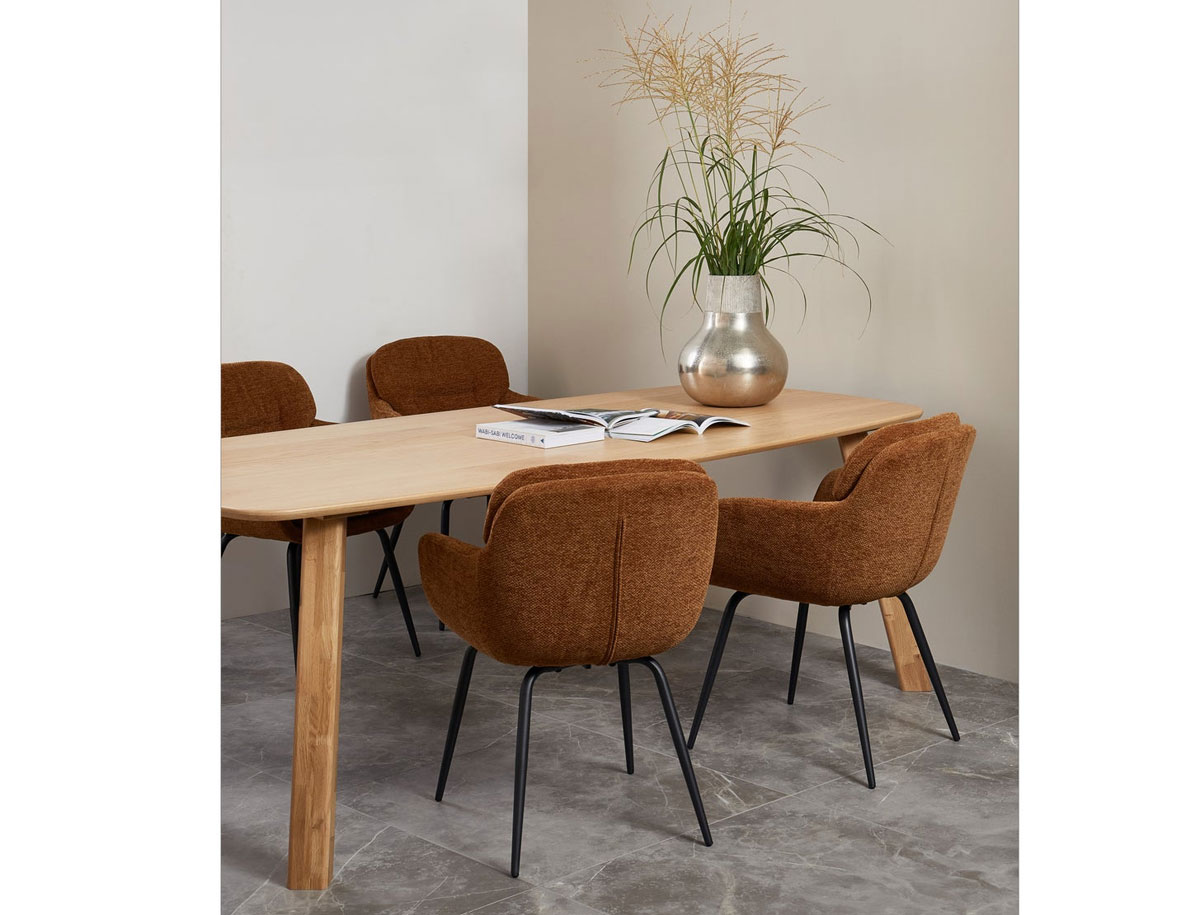 Esstisch DÄNISCH 220 x 100 cm oval Eiche massiv