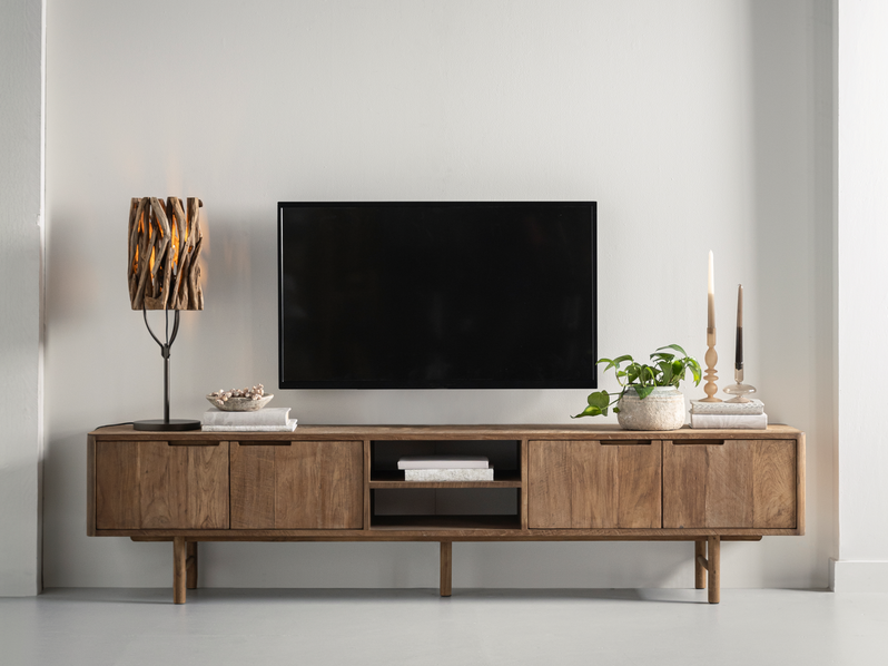 TV Möbel Bliss 210 cm recyceltes Teakholz Lowboard