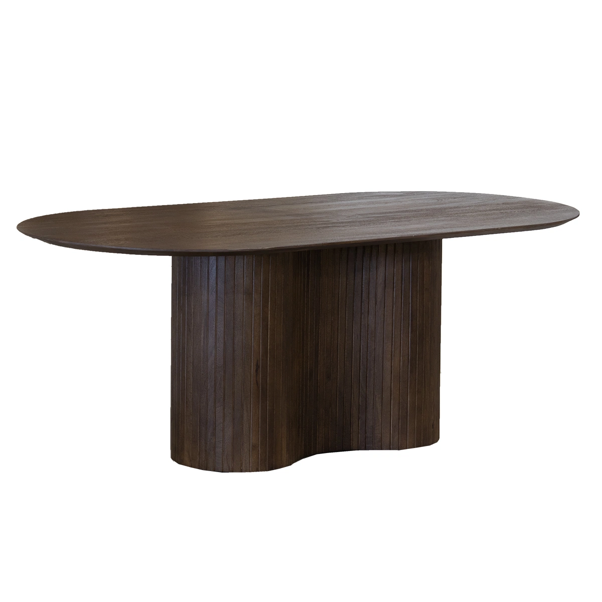 Esstisch ANNA 240 x 100 cm oval Mango Holz dunkelbraun