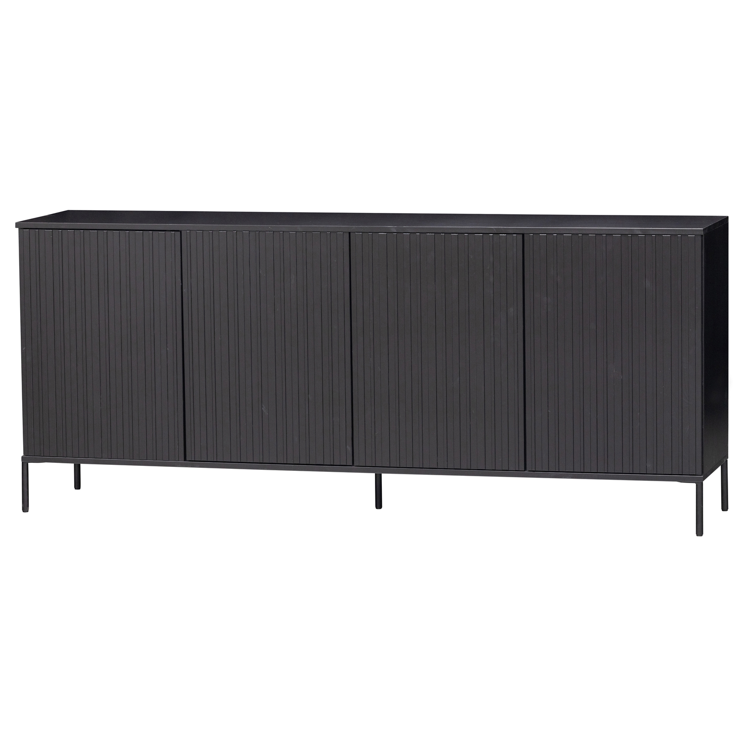 Sideboard New Gravure 200 cm Kiefernholz schwarz