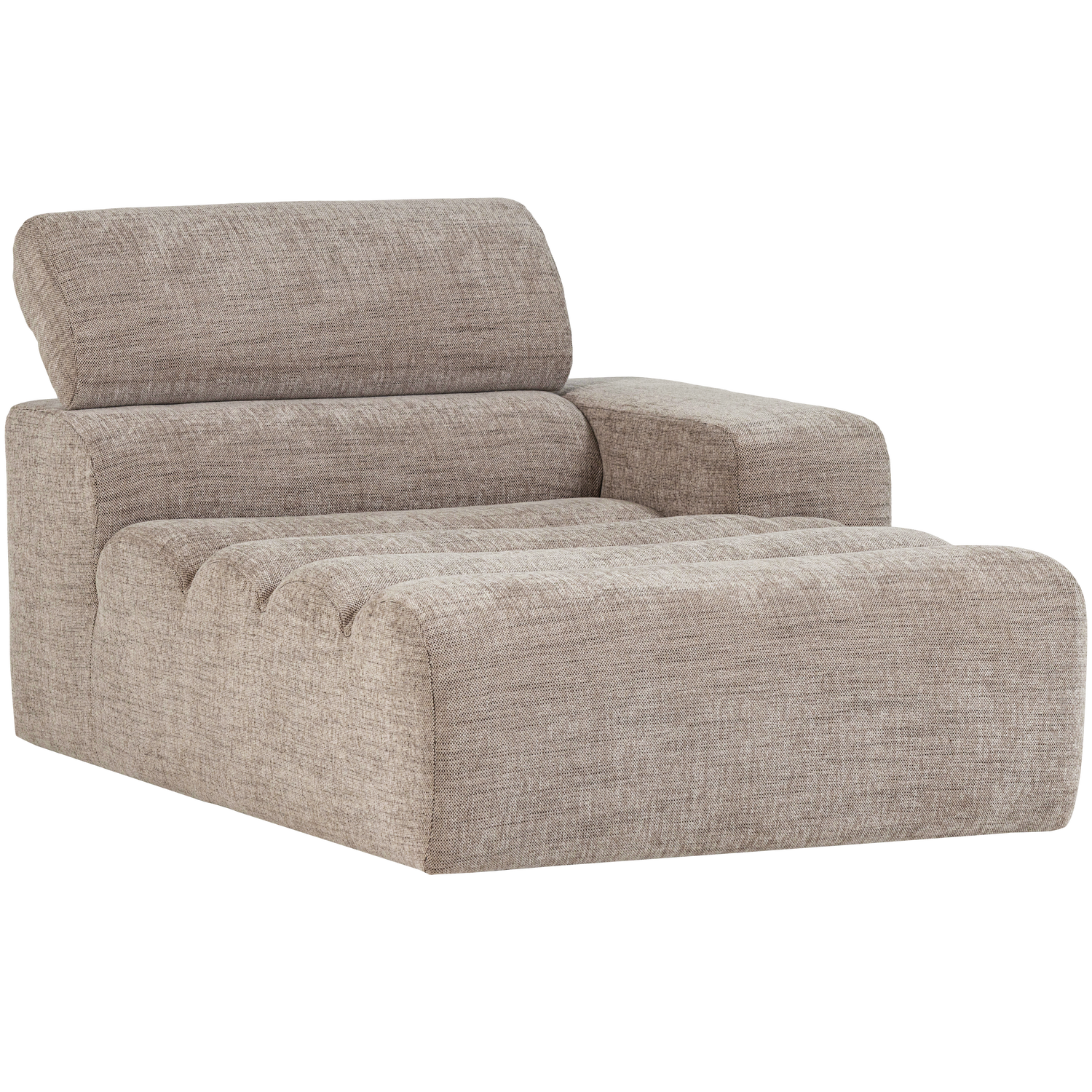 Sofaelement NOVI mit Longue Element rechts Webstoff natur melange