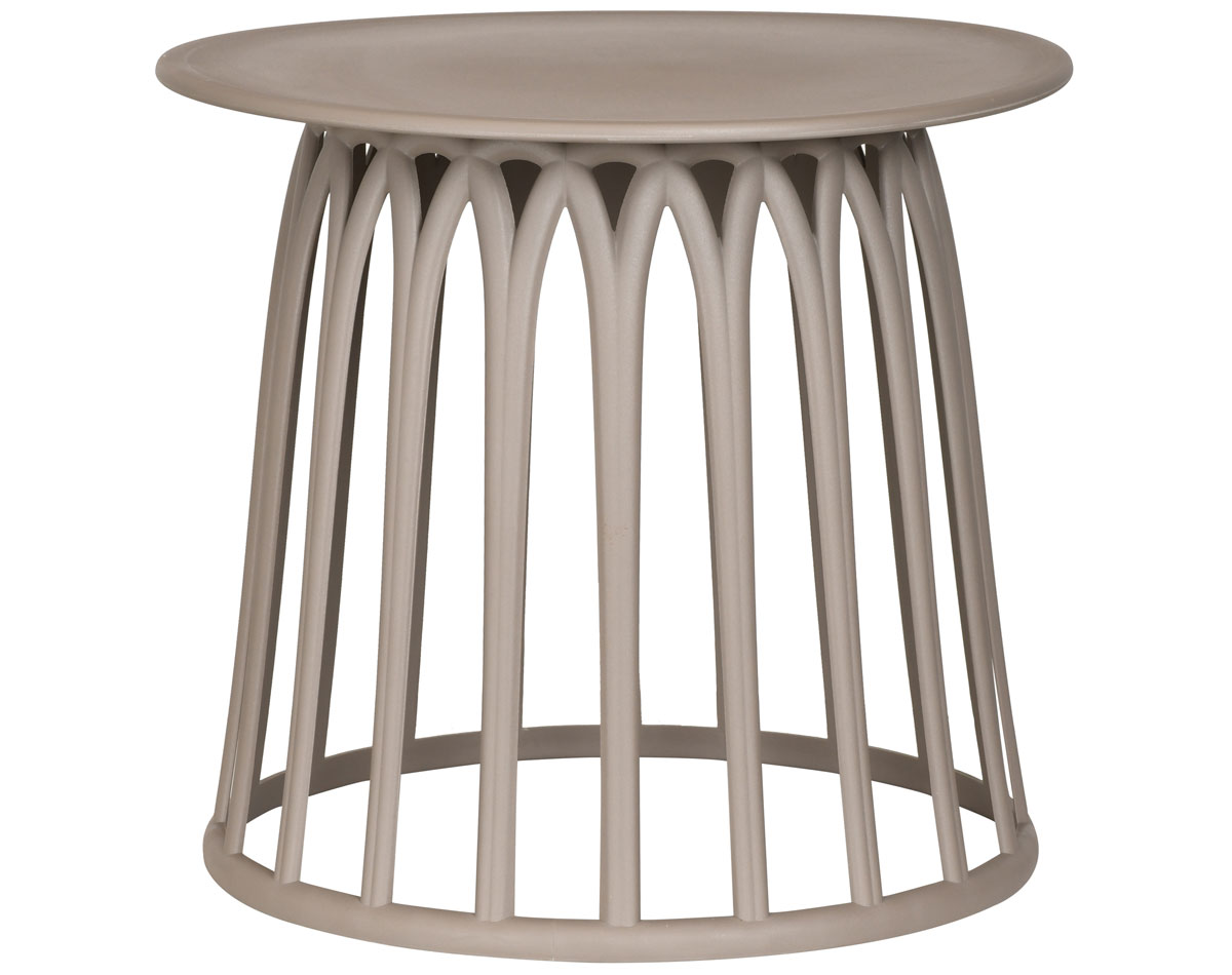 Garten Beistelltisch BOY Ø 50 cm Kunststoff taupe