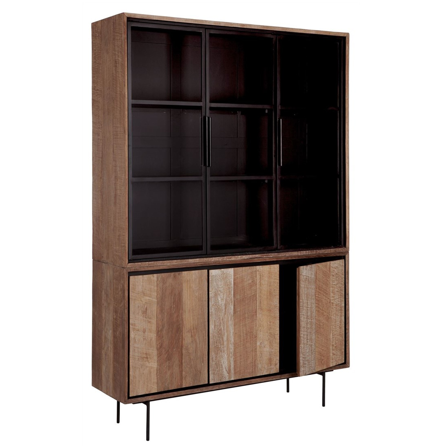 Vitrine Vitrinenschrank Metropole B 140 cm Teakholz