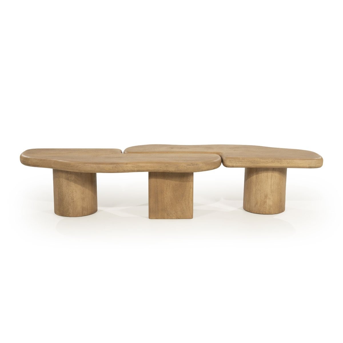 Couchtisch  2 tlg. Yuo 100 x 80 cm Mangoholz natur