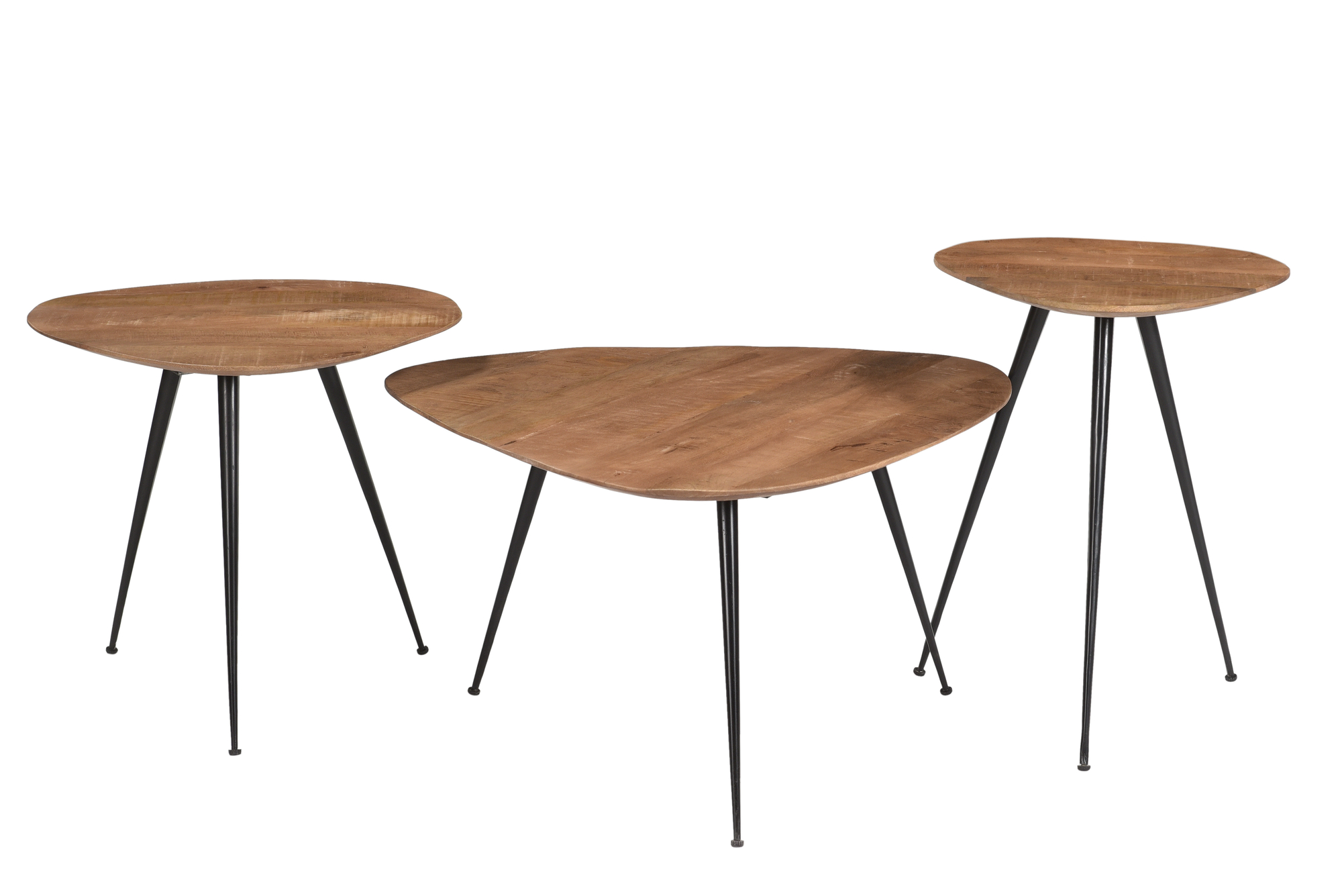 3er Set Couchtisch Loua Hartholz braun  
