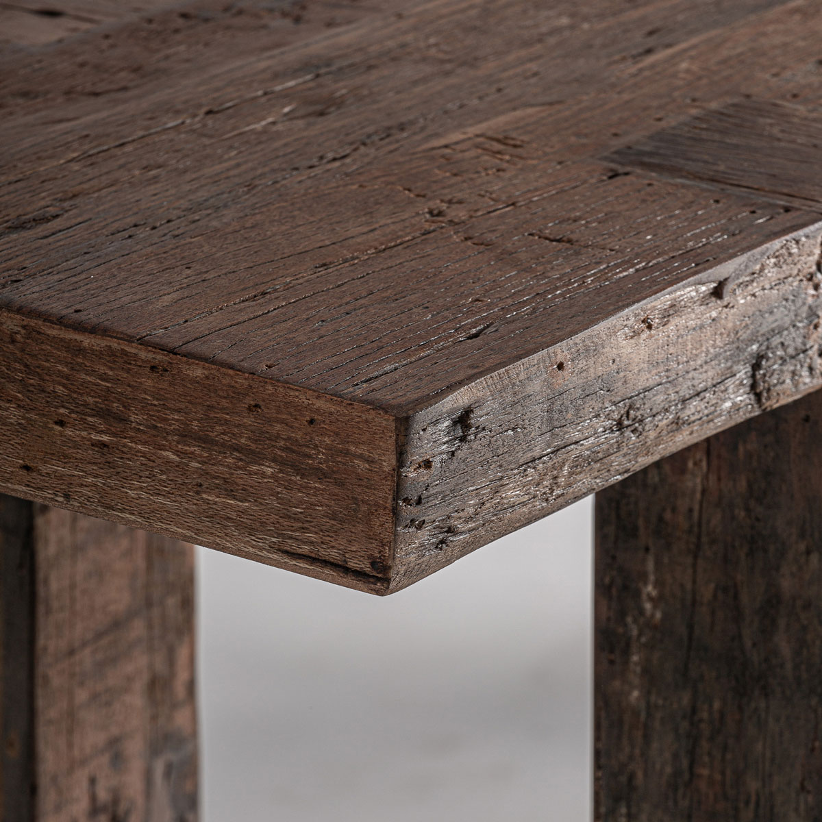 Konsolentisch LOSSE 200 x 45 cm recyceltes Massivholz rustikal