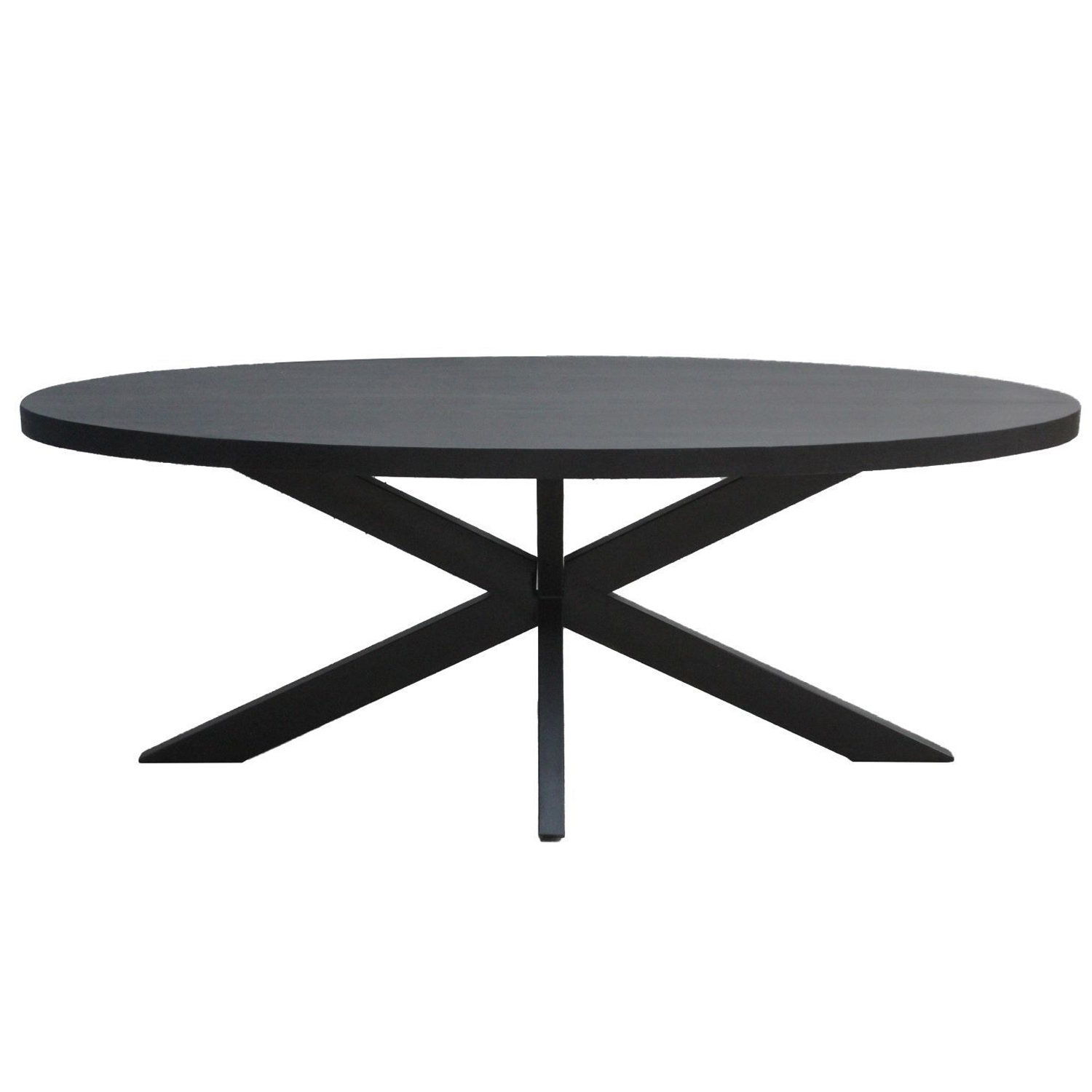 Esstisch Spider 180 x 90 oval Mango schwarz