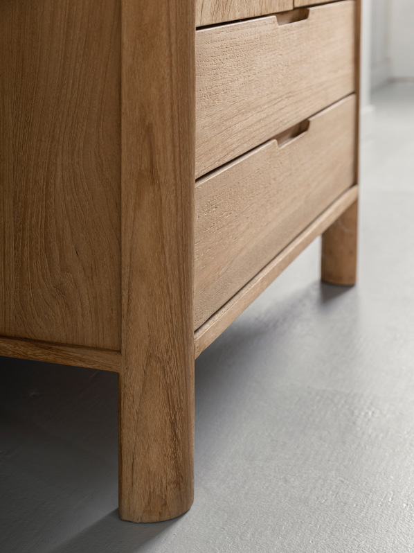 Hochschrank Forte H 190 cm Teakholz natur Schrank