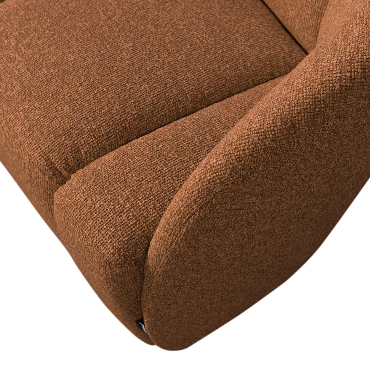 woood 2 Sitzer Sofa Bank MOJO rechts Bouclé rostbraun meliert