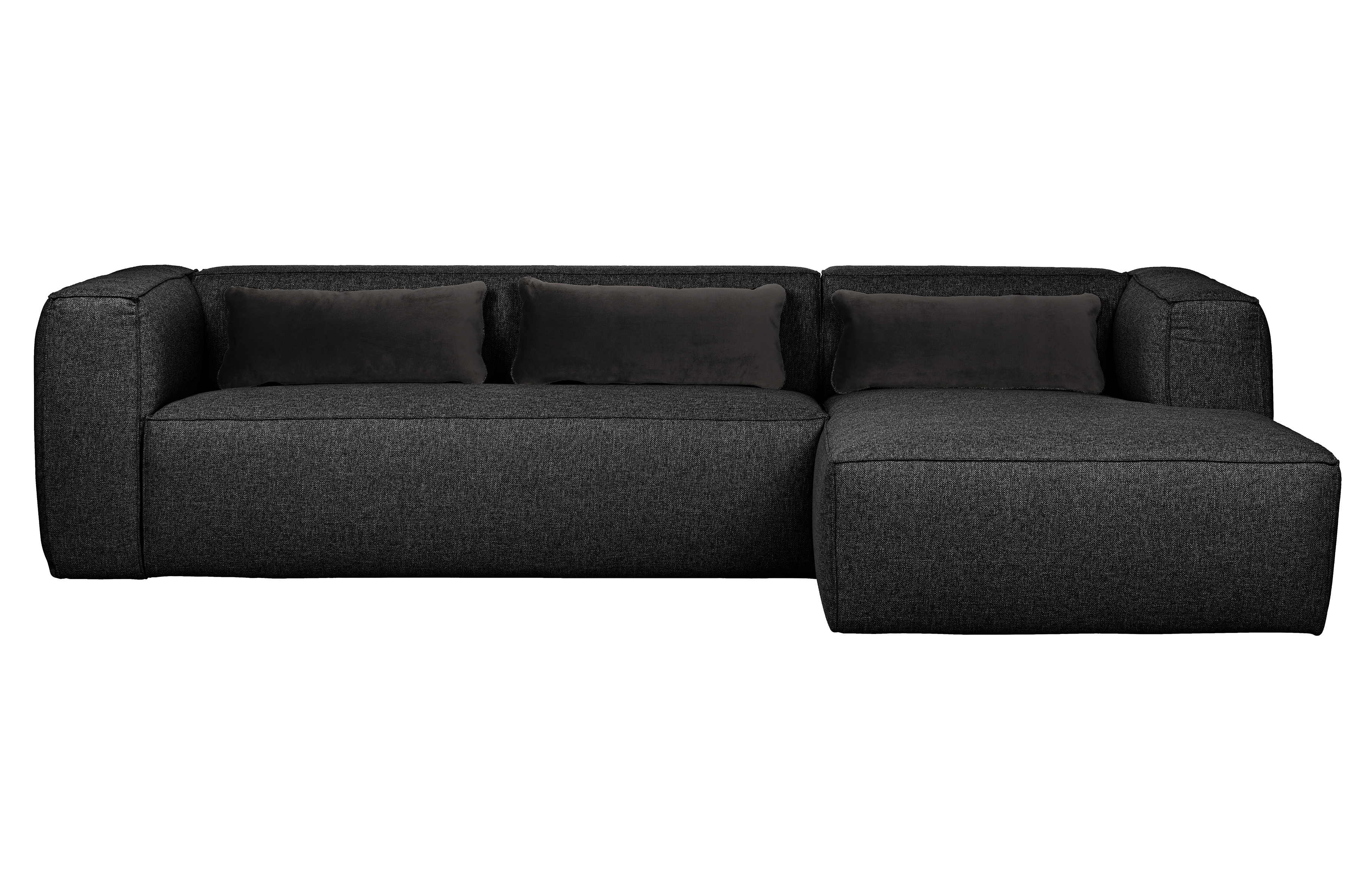 WOOOD Eckgarnitur BEAN dunkelgrau Ecksofa Longchair rechts