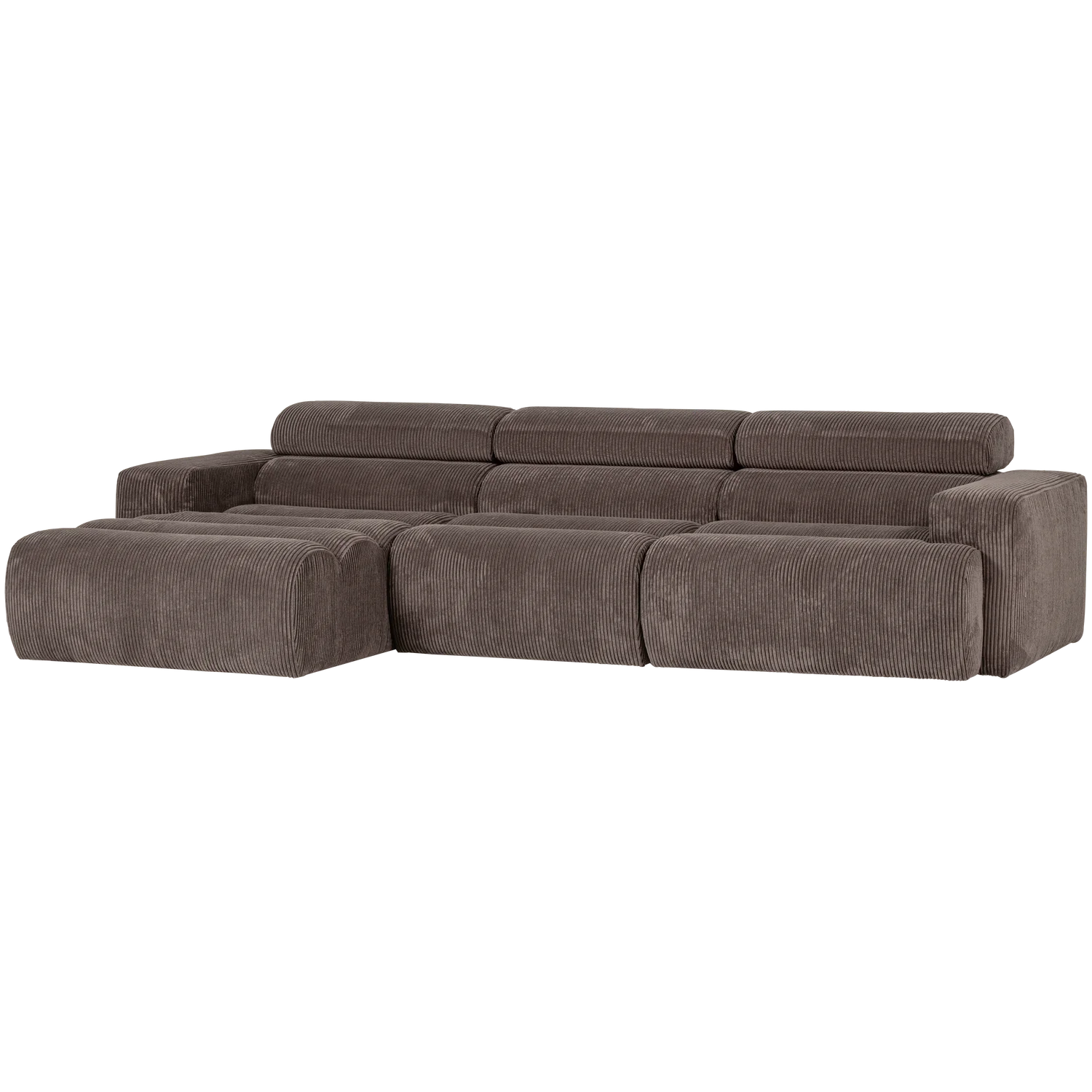 Ecksofa Sofa NOVI Bezug Rippstoff graubraun Chaiselongue links