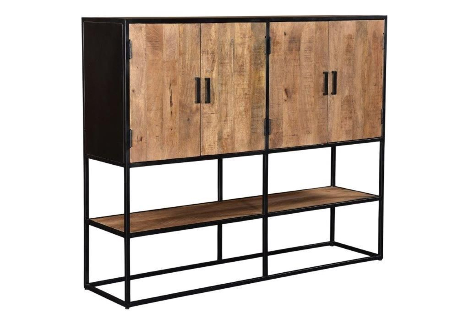 Highboard Schrank Sturdy B 160 cm Mangoholz Metall