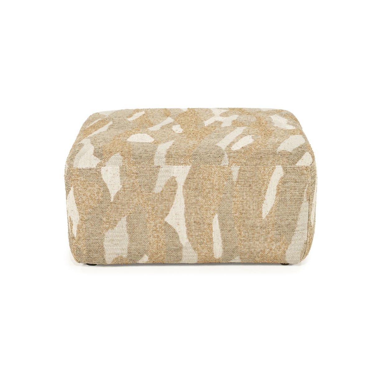 Sitzpouf Hocker Rytm 70 x 70 cm Stoff taupe mit Muster Pouf