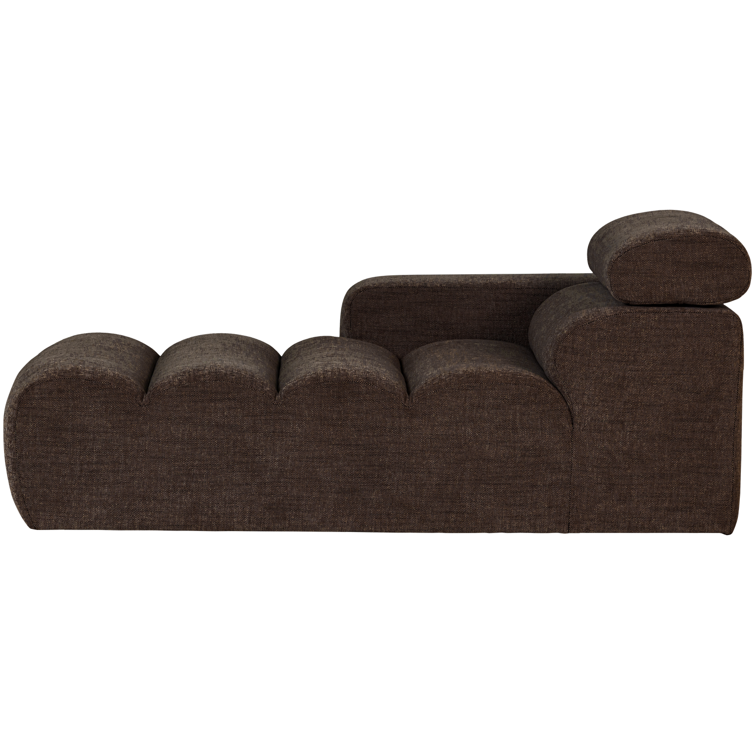 Sofaelement NOVI mit Longue Element links Webstoff dunkelbraun melange