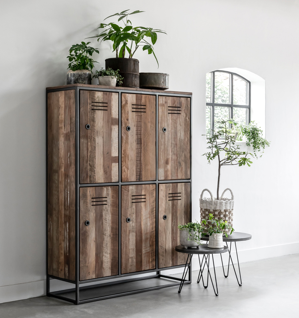 d-Bodhi Schrank Küchenschrank TUAREG mit 6 Türen recyceltes Teak Holz