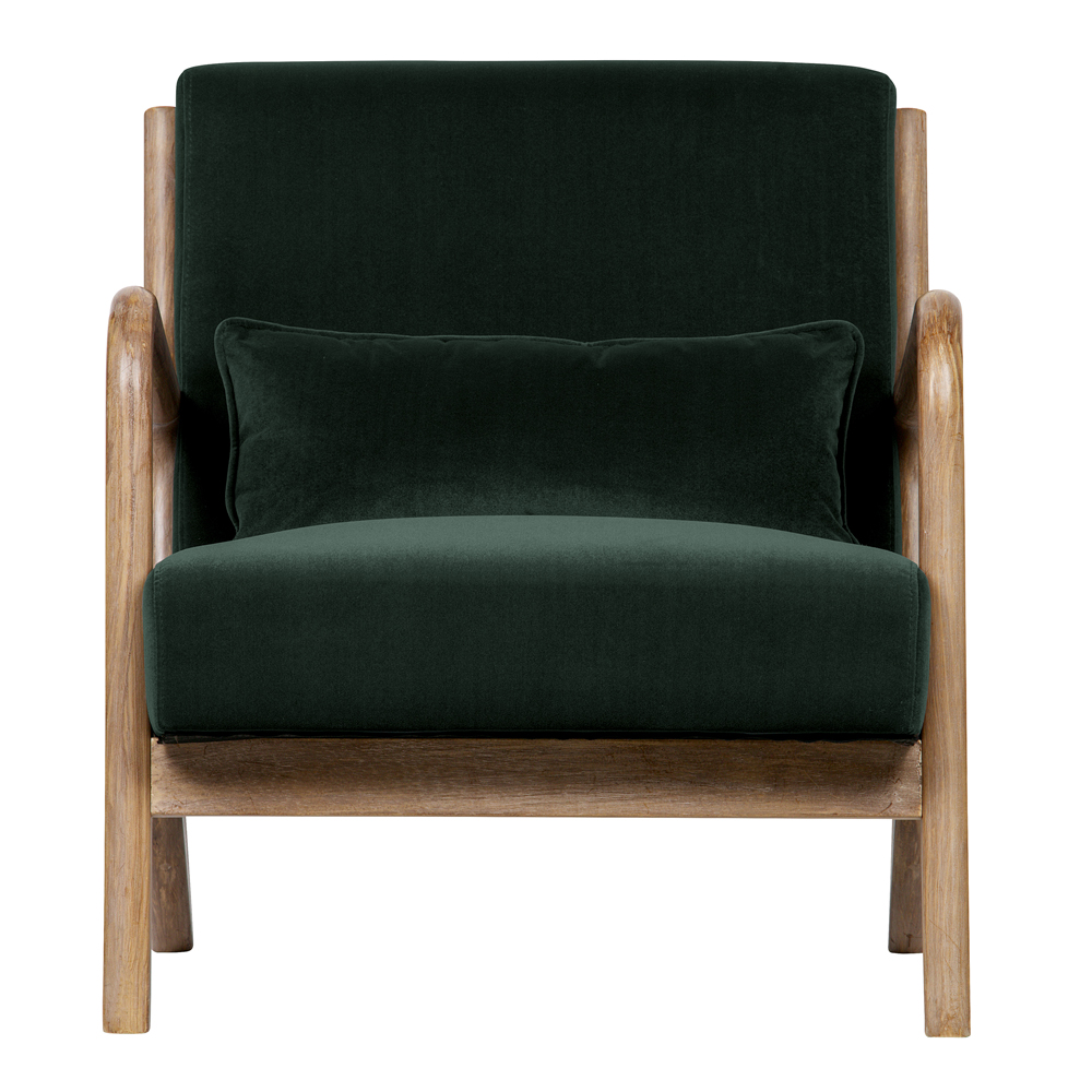 woood Lounge Sessel Mark Samt grün