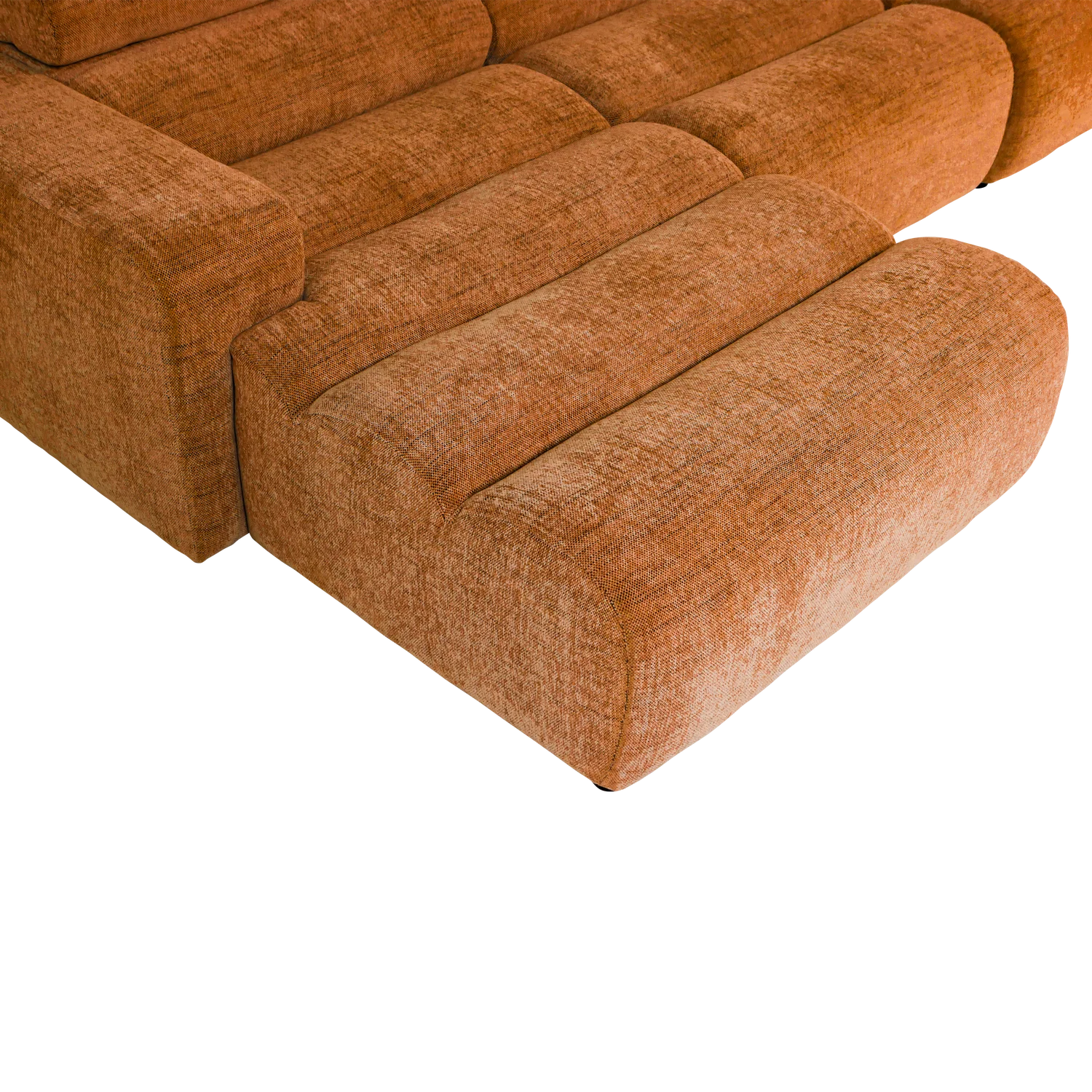 Ecksofa Sofa NOVI Bezug Melange orange Chaiselongue links