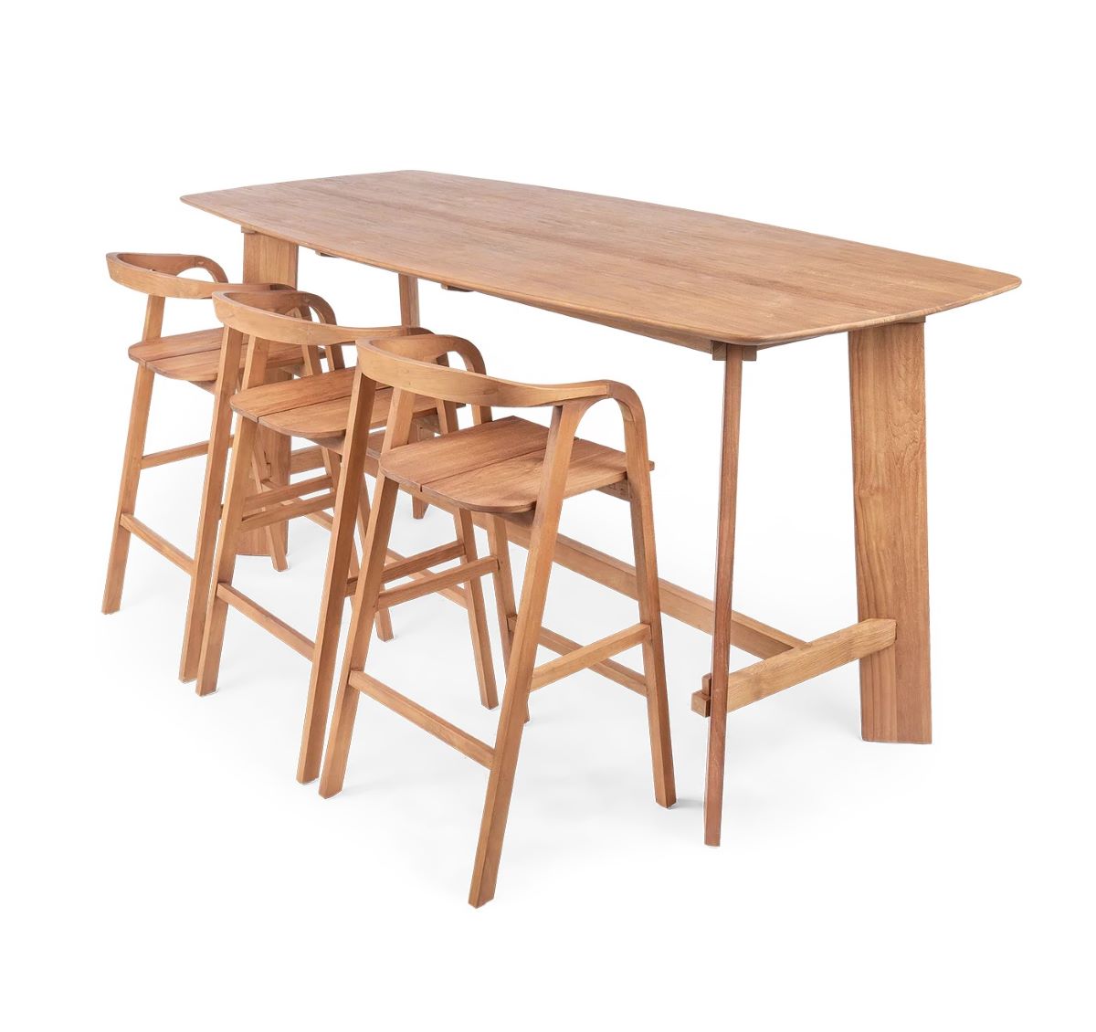 Bartisch GRACE 225 x 100  Höhe 105 cm recyceltes Teakholz