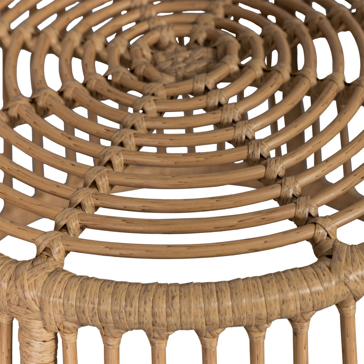Garten Beistelltisch ALATNA Korbgeflecht Hocker Outdoor