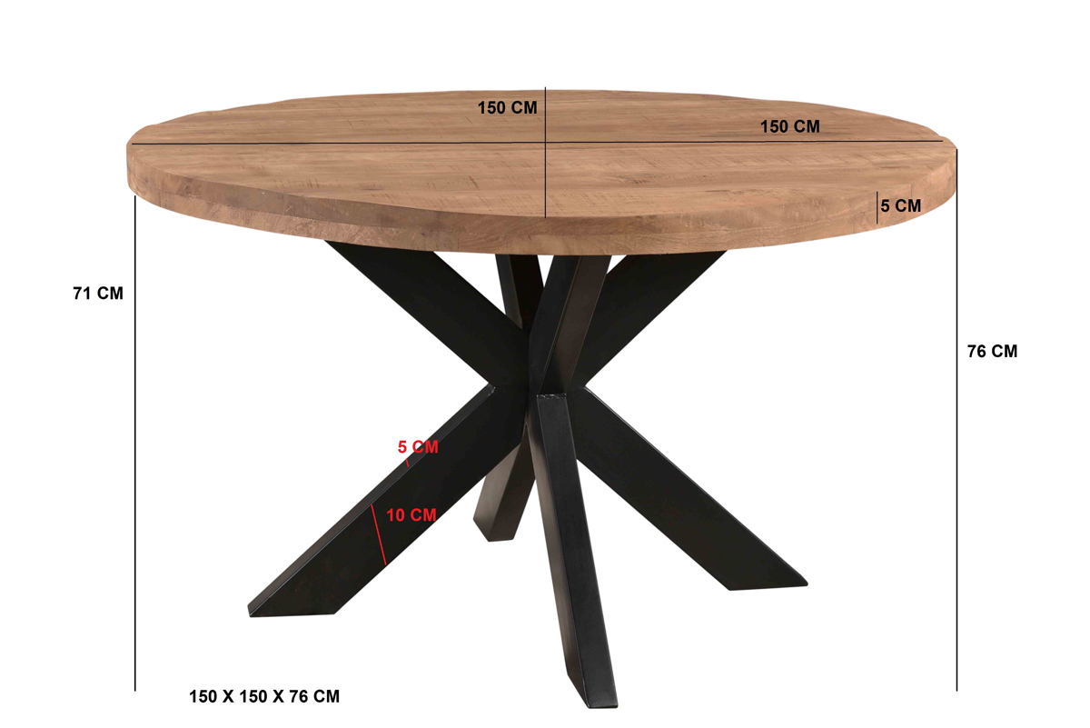 Esstisch KANSAS Ø 150 cm rund Riverwood
