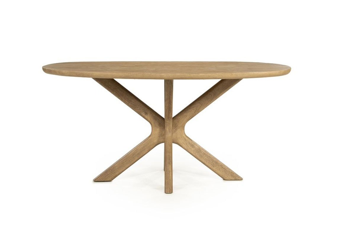 Esstisch Tycho oval 160 x 110 cm Mango Massivholz brauntöne