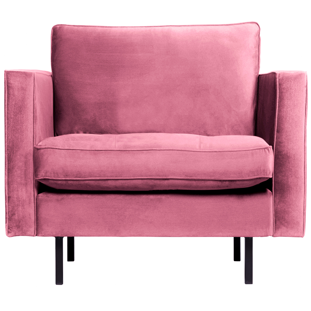 1,5 Sitzer Sessel Rodeo Classic Samt pink Lounge Armlehnsessel Fernsehsessel