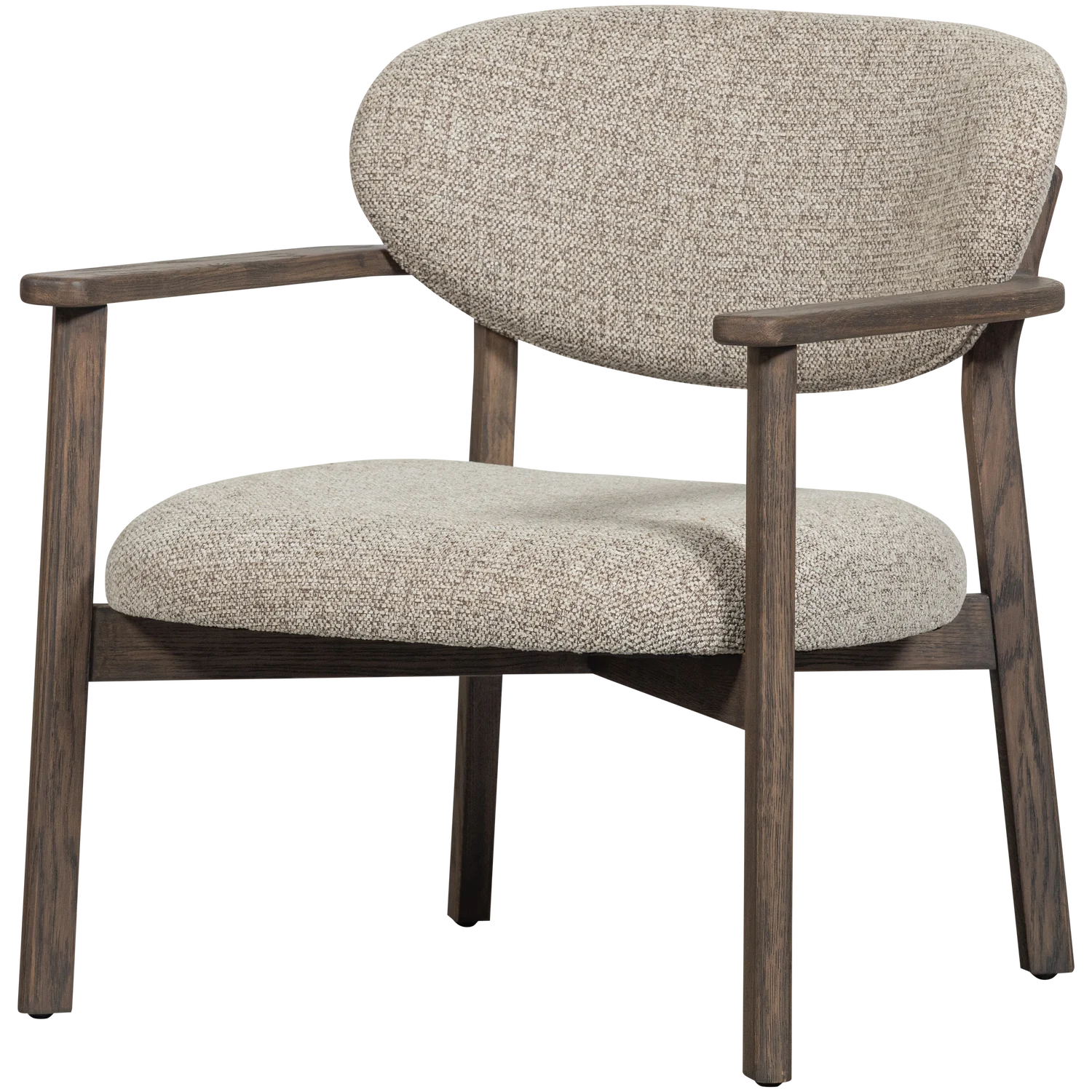 Sessel UDAR Eichenholzgestell Webstoff braun melange