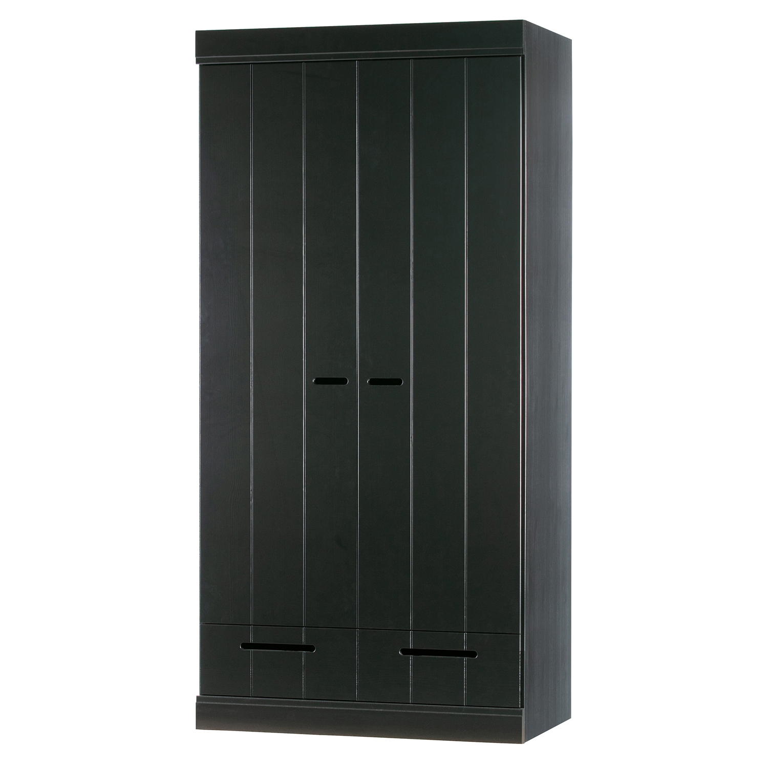 woood  Kleiderschrank Connect Kiefer schwarz Schrank