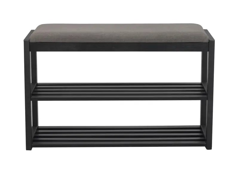 Schuhbank aus Holz Eiche schwarz mit Sitzfläche