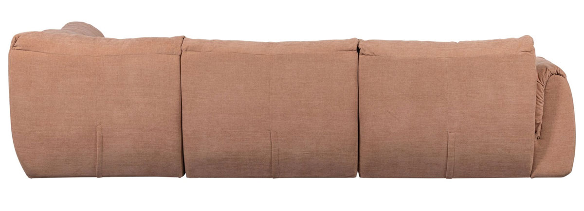 woood Ecksofa BAGGY Webstoff Chinelle altrosa Chaiselongue rechts