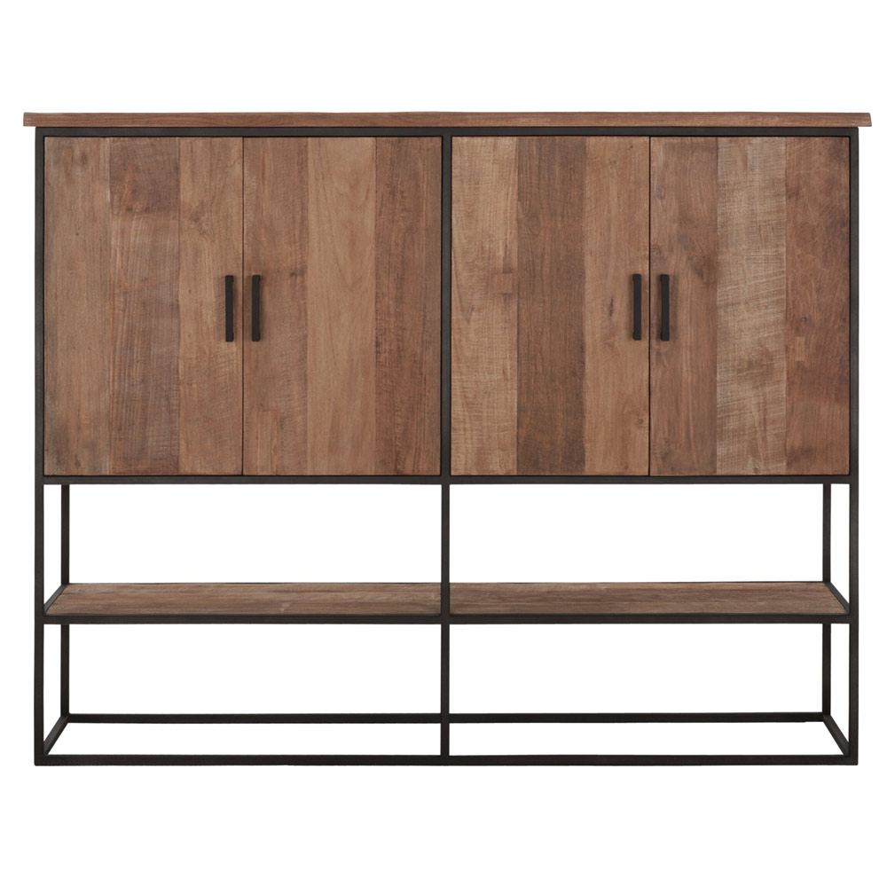 DTP HOME Aufbewahrungsschrank Timeless Beam large Teakholz braun Metall