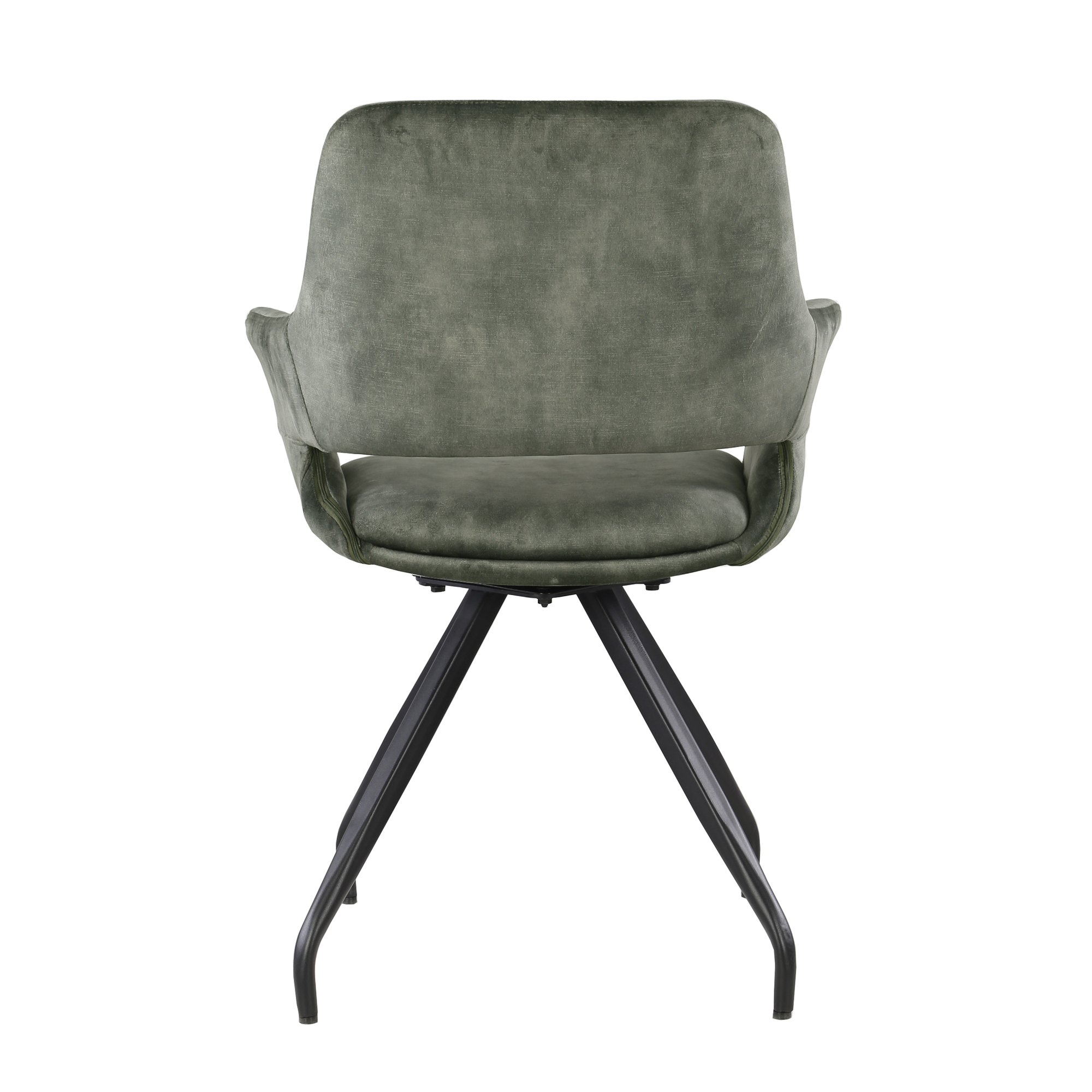 Esszimmerstuhl Capp Drehstuhl Stuhl mit Armlehnen Stoff Samt olivegrün