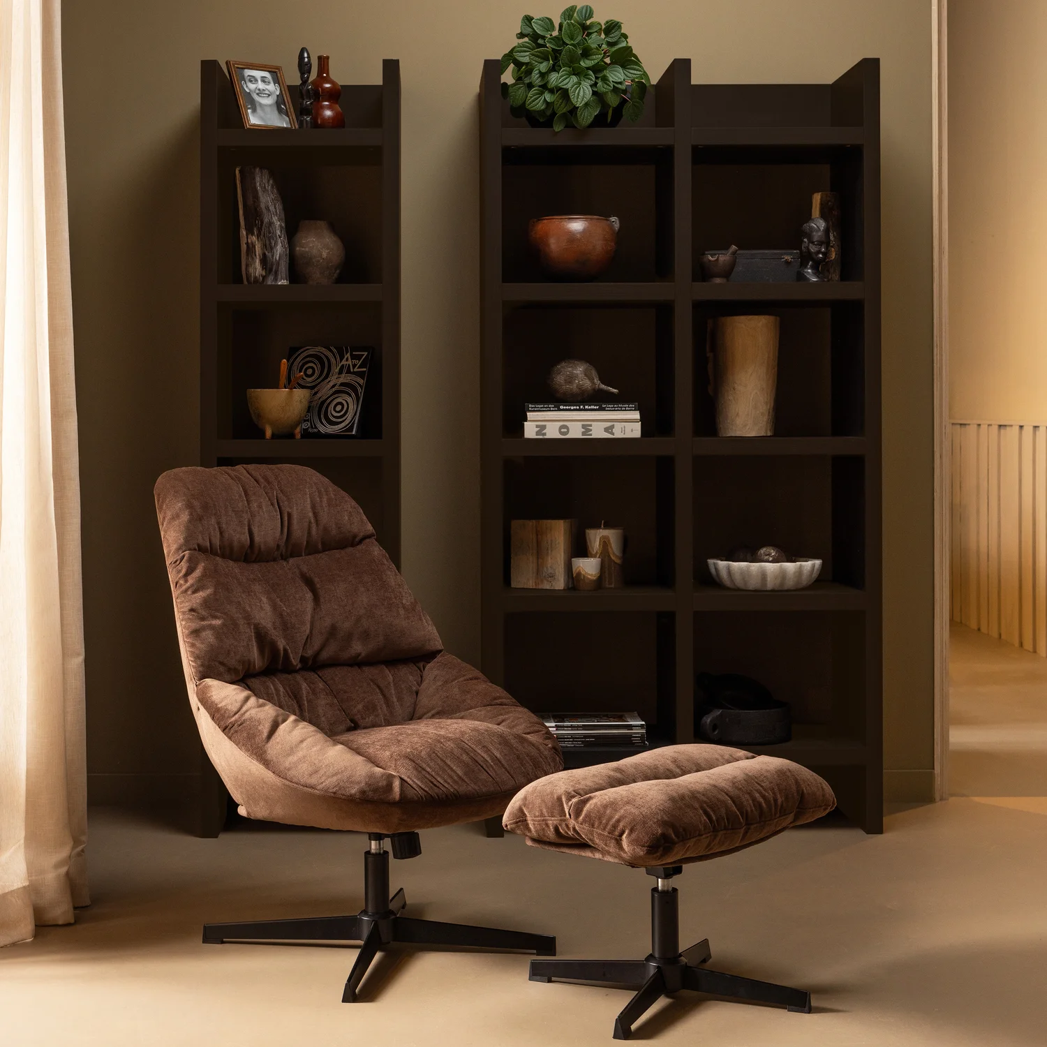 Regal offener Schrank TIMO H 195 cm MDF dunkelbraun