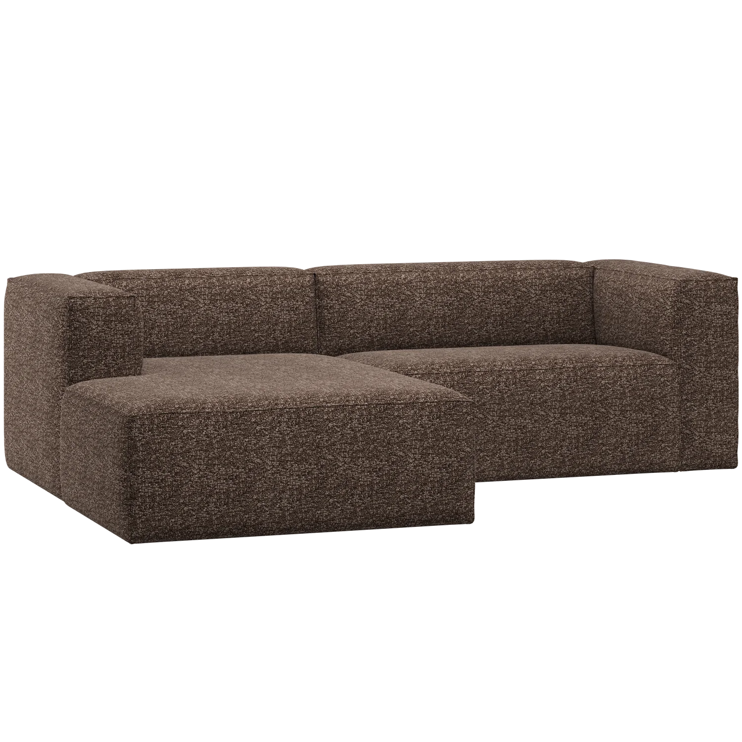 Ecksofa BEAN Melange braun Longchair links