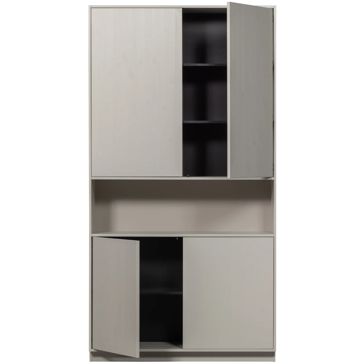 Buffetschrank Schrank Finca H 210 cm Schrank Kiefer nebelgrau