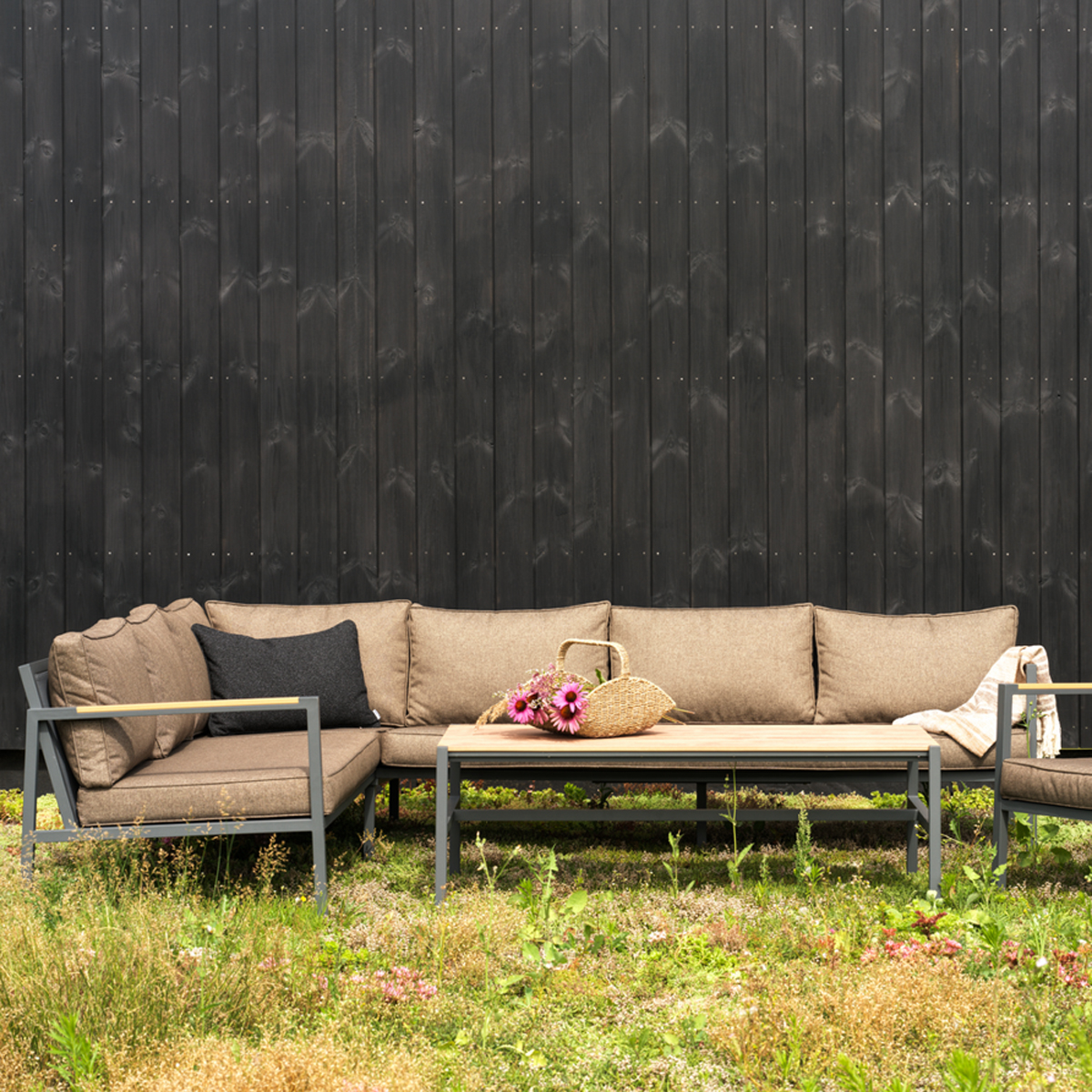 Garten Lounge Möbel Set Ecksofa Cap incl. Couchtisch Aluminium 