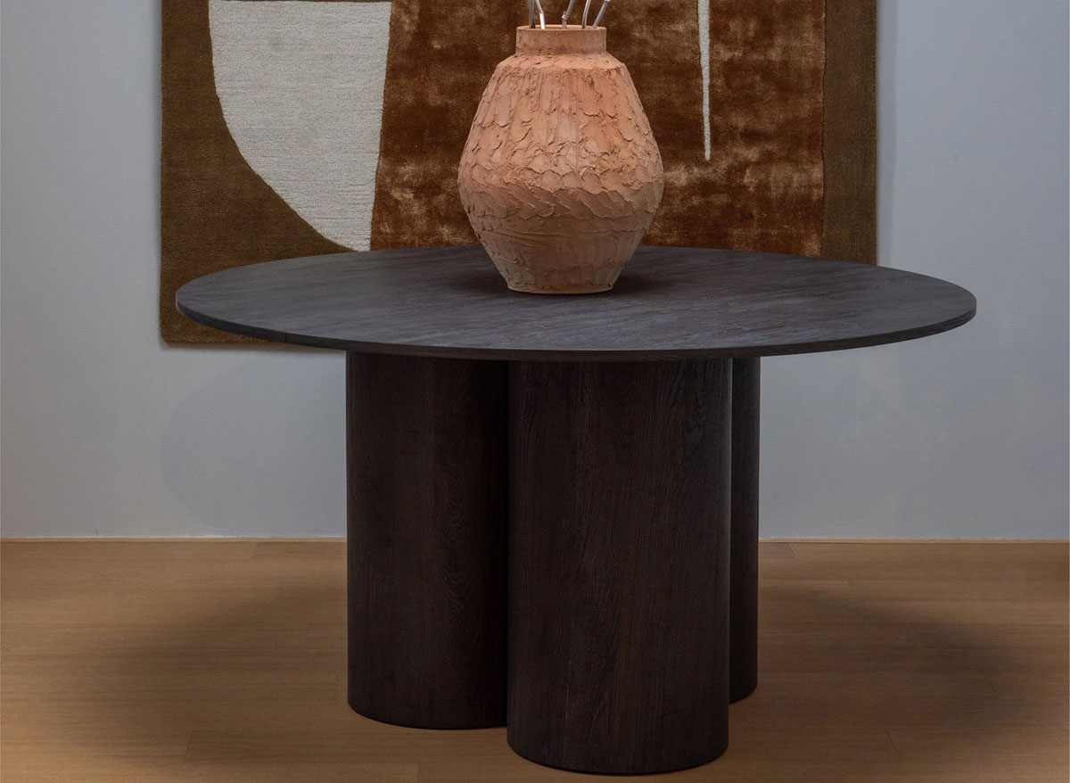 woood Esstisch OONA rund Ø 140 cm MDF dunkelbraun