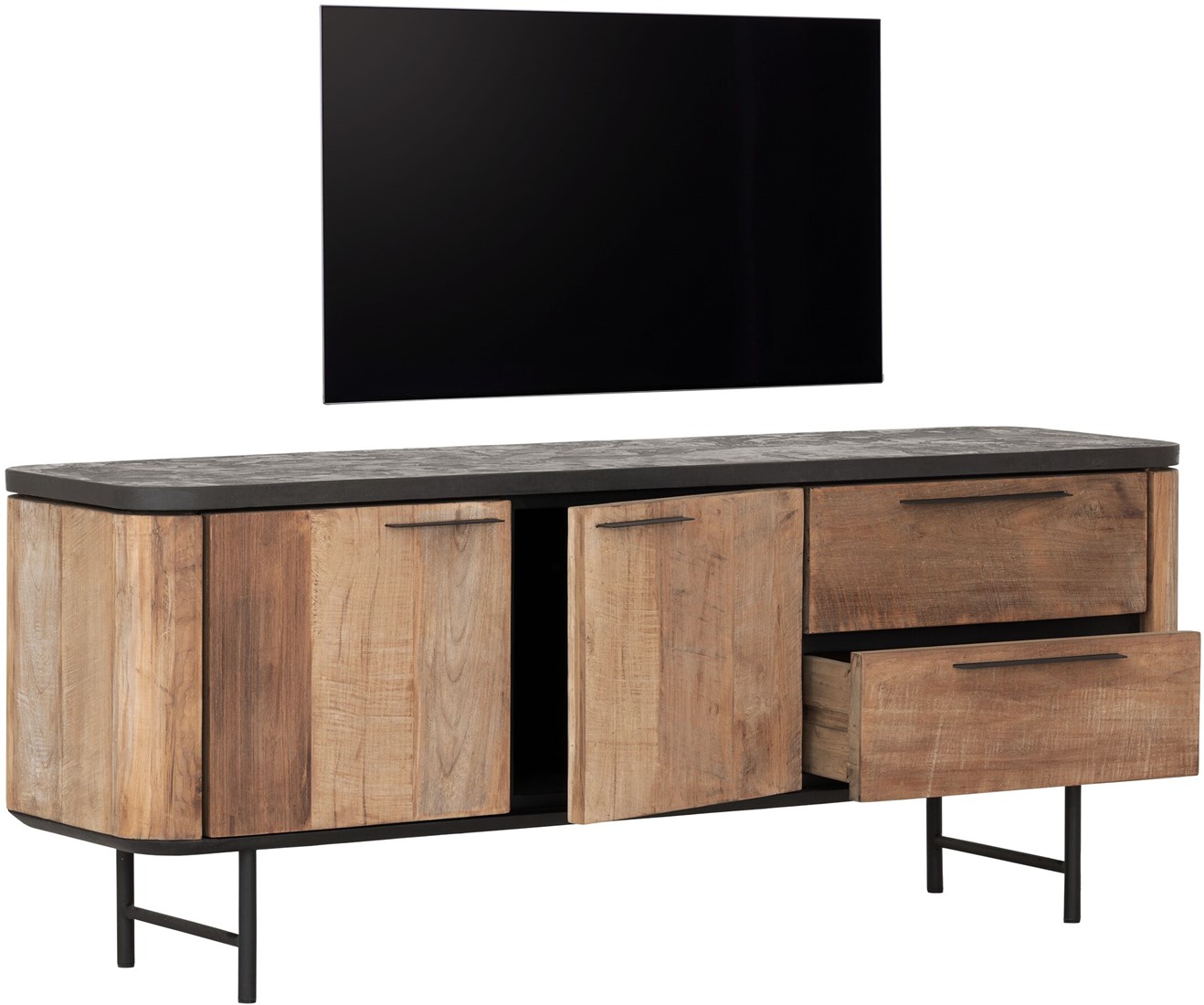 TV Möbel Soho 150 cm recyceltes Teakholz Mortex Lowboard