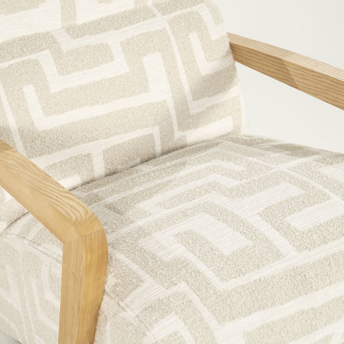 Sessel Olek Eschenholz Stoff beige Libre Relaxsessel Fernsehsessel