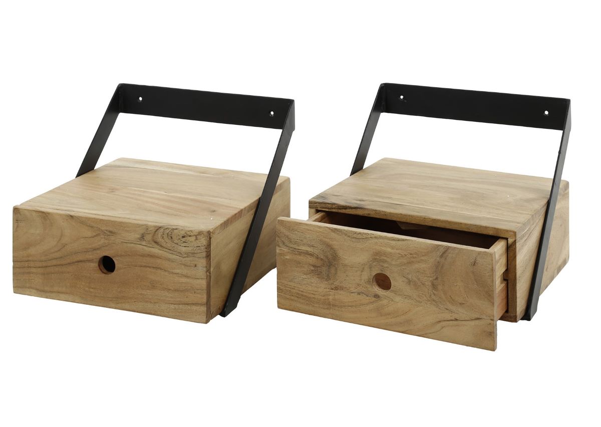 2´er Set Nachttisch XS Akazien Holz hängend