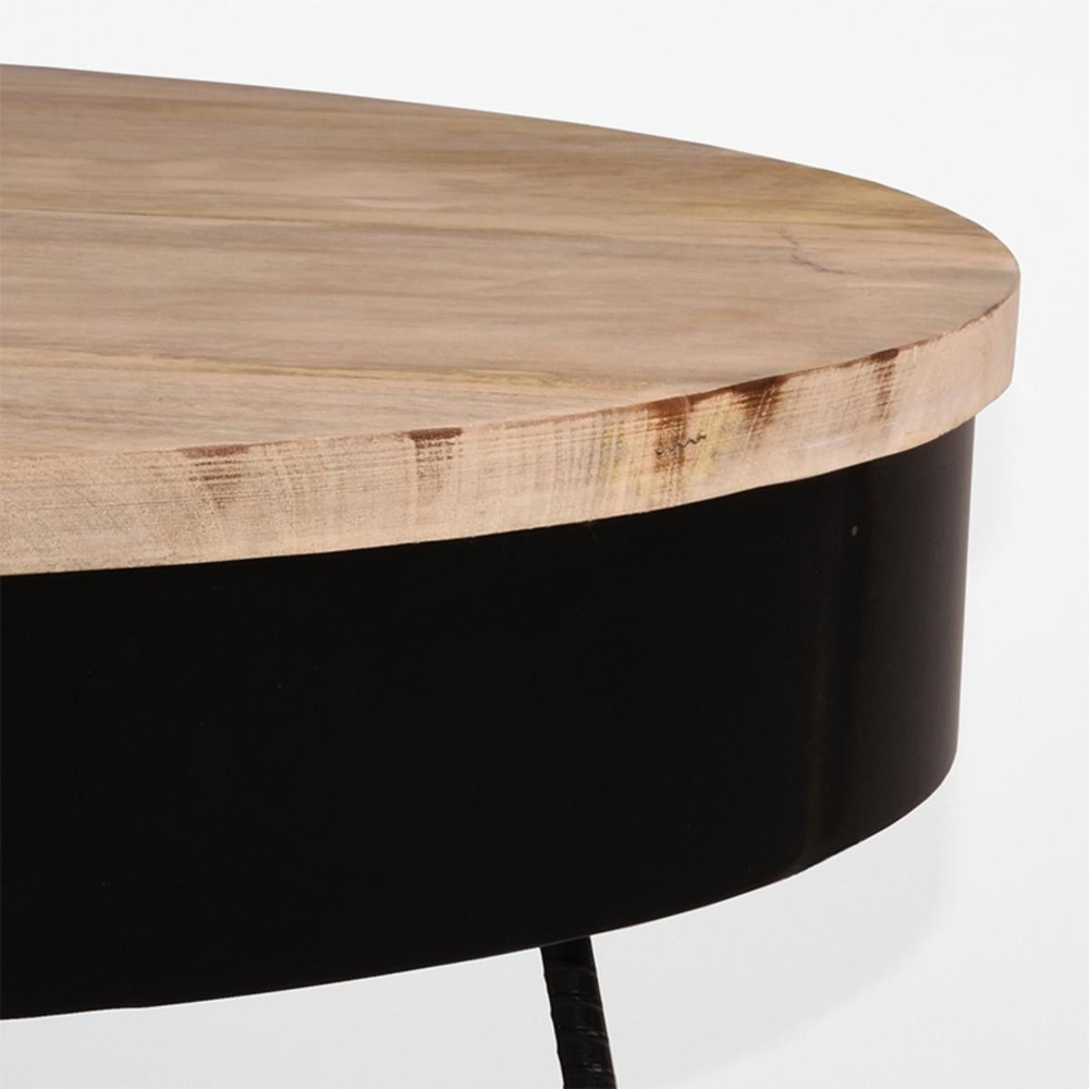 Couchtisch MORAN schwarz Ø 44 cm Mango Holz