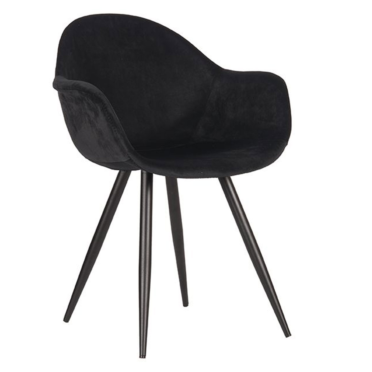Esstischstuhl MORLI Samt Velvet schwarz Schalenstuhl