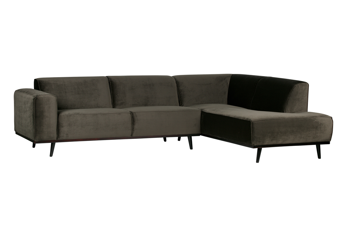 Eckgarnitur STATEMENT Samt warmgrün Ecksofa