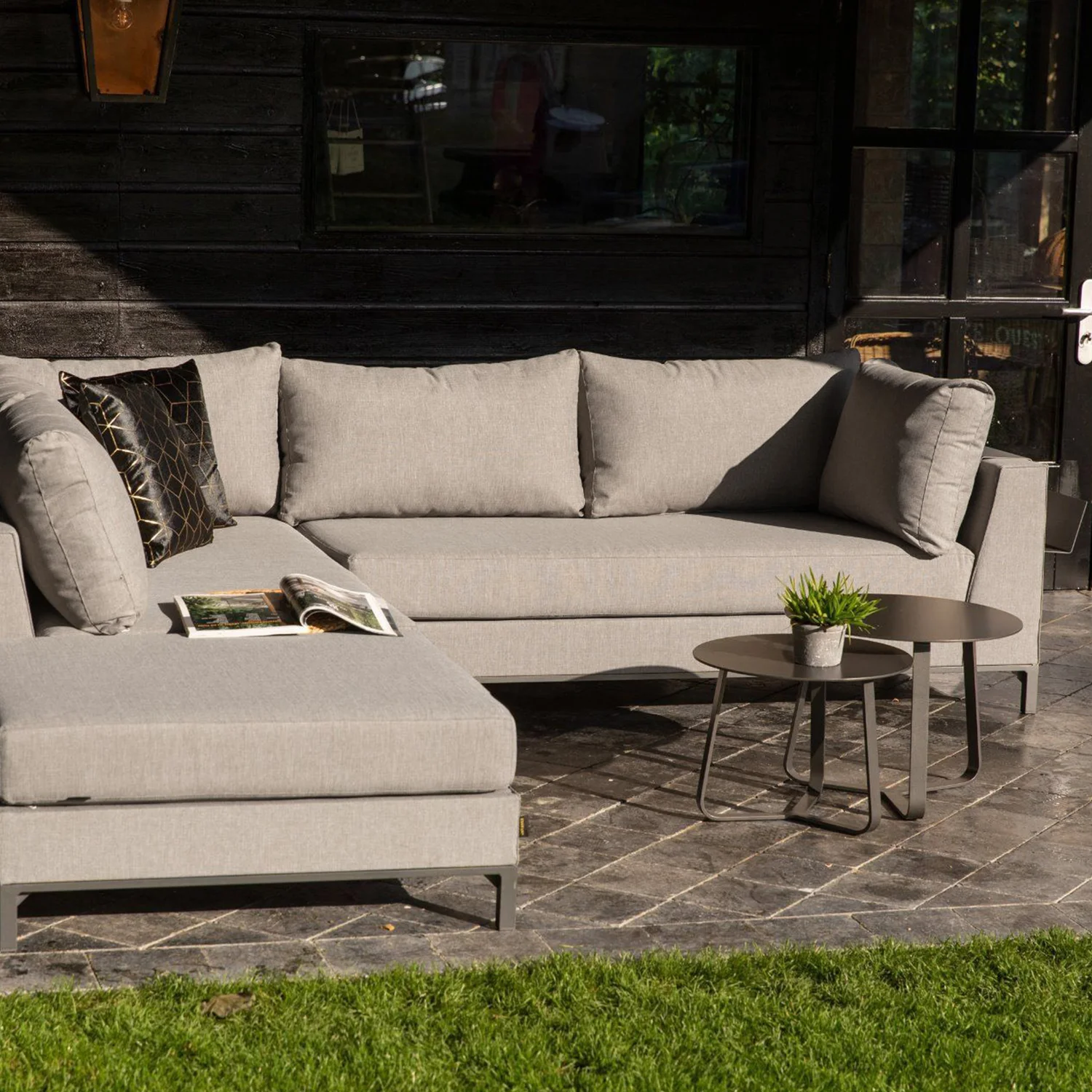 Garten Loungeset Sofa Sicilië links taupe