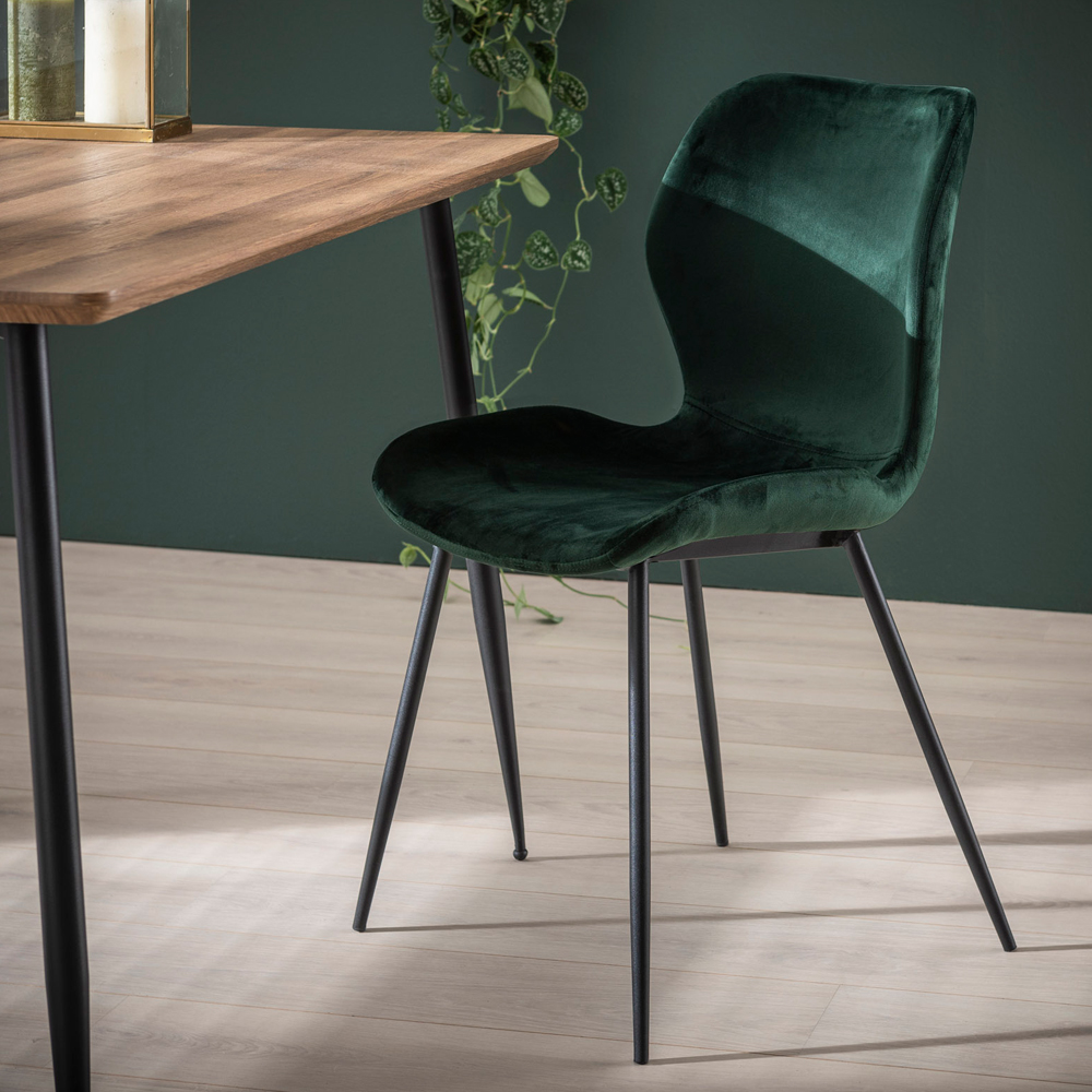4er Set Esszimmerstuhl Samt Velvet grün Stuhl