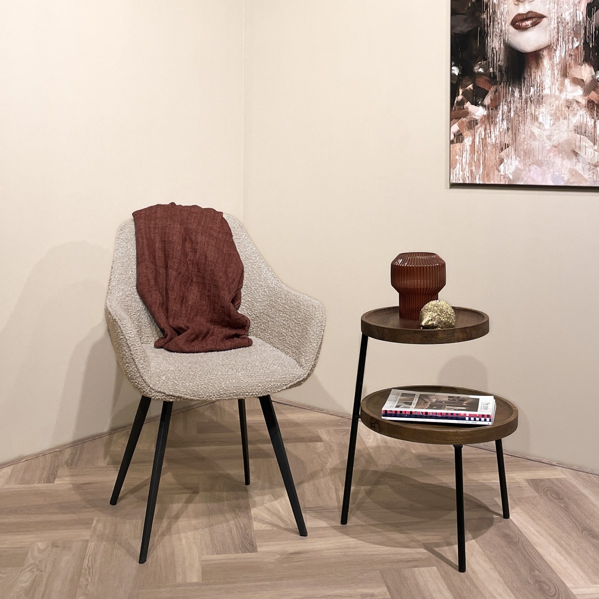 Beistelltisch Ruby rund 2 Ebenen Mangoholz 